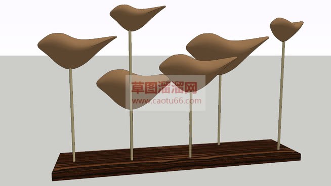 小鸟雕塑工艺SU模型