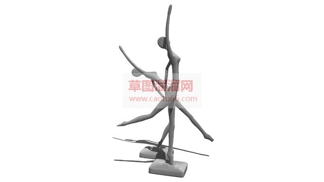 抽象舞蹈人物SU模型