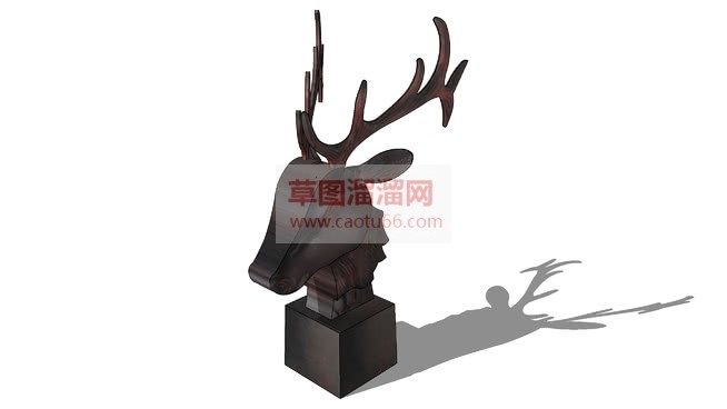 鹿头工艺品摆SU模型