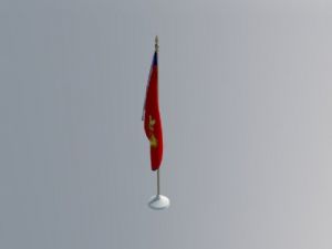 办公室旗帜摆SU模型