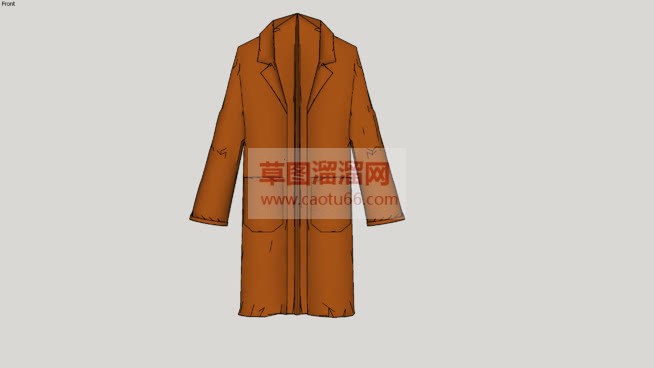棕色的风衣外SU模型