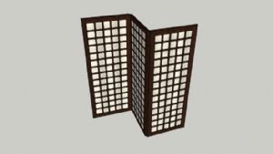 日式木质屏风SU模型