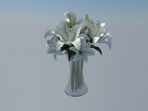 玻璃花瓶水仙SU模型
