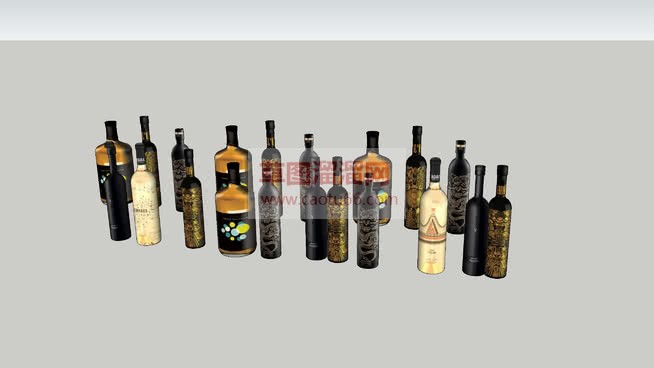 洋酒酒瓶草图SU模型