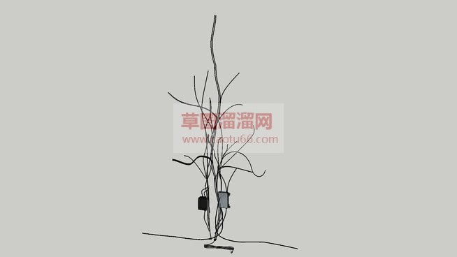 电缆树墙装饰SU模型