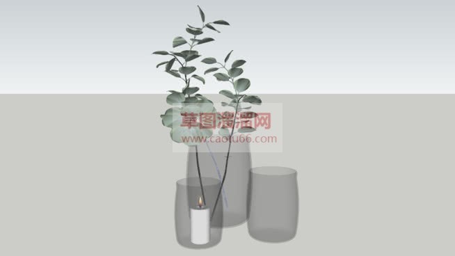 蜡烛花瓶摆件SU模型