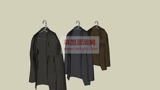 挂起来的西服SU模型