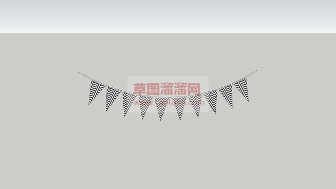 小三角旗装饰SU模型