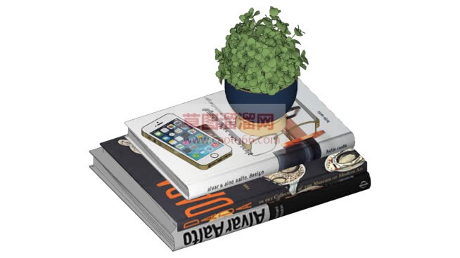 装饰品：书本SU模型