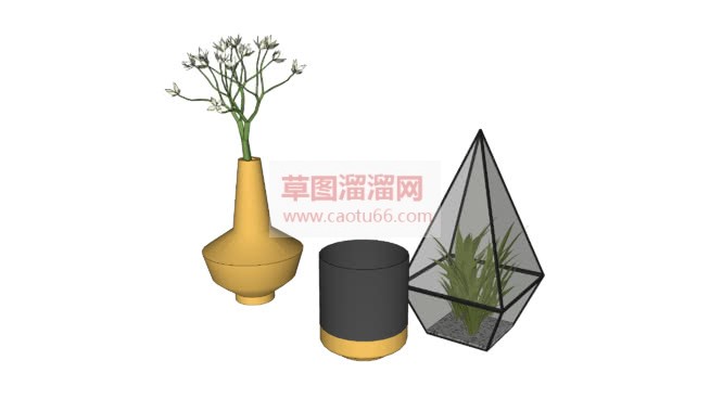 艺术花瓶装饰SU模型