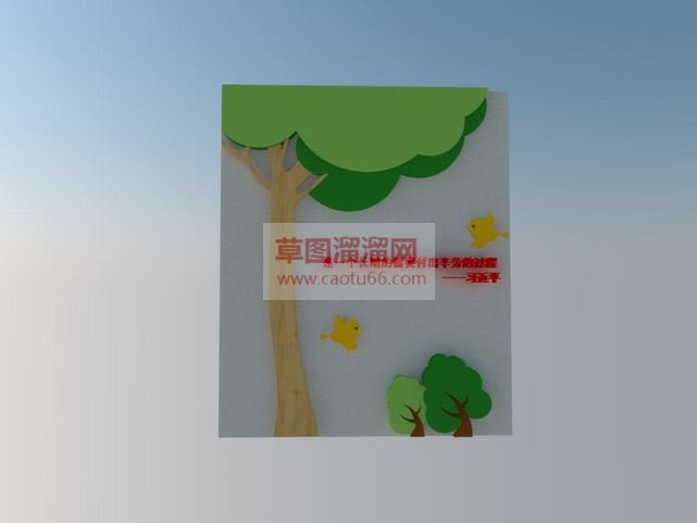 小树+小鸟背SU模型