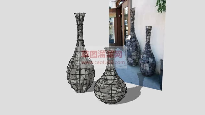 艺术花瓶草图SU模型