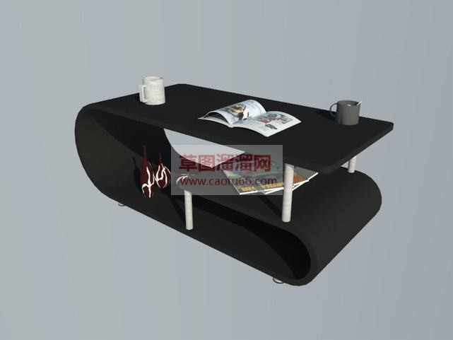 烤漆玻璃茶几SU模型