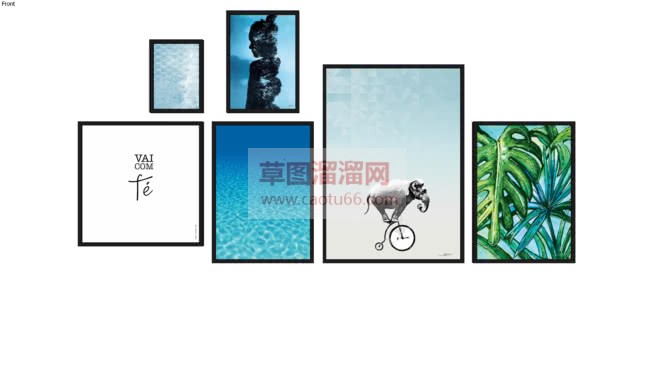 照片墙形状草SU模型