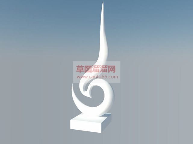 抽象孔雀雕塑SU模型