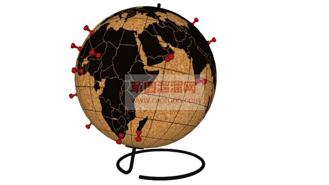 装饰地球仪草SU模型
