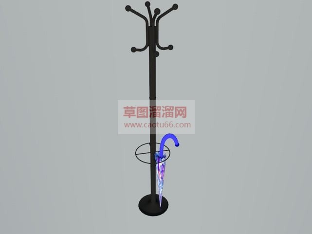 衣帽架带雨伞SU模型