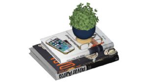 手机书本花盆SU模型