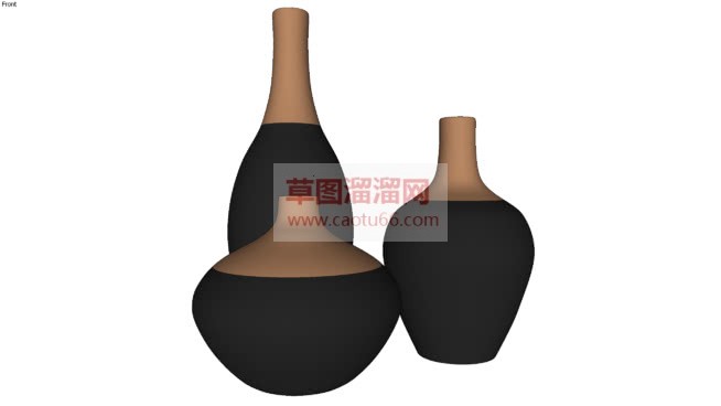 泥罐工艺品花SU模型
