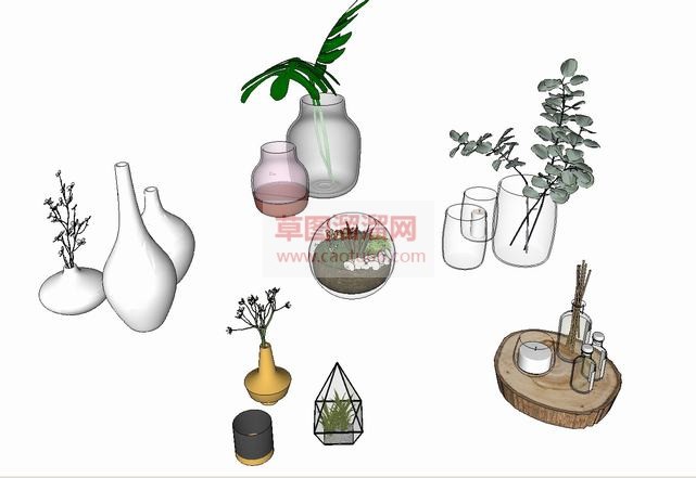 工艺品花瓶摆SU模型