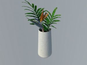 白色插花花瓶SU模型