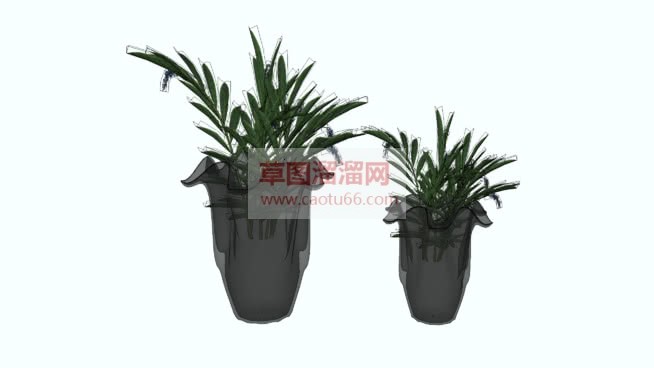 玻璃花瓶摆件SU模型