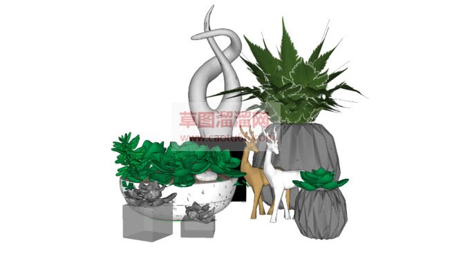 工艺品：多肉SU模型