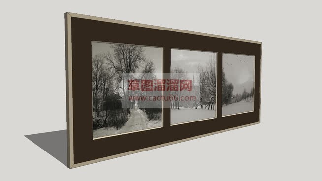 横幅相框挂画SU模型