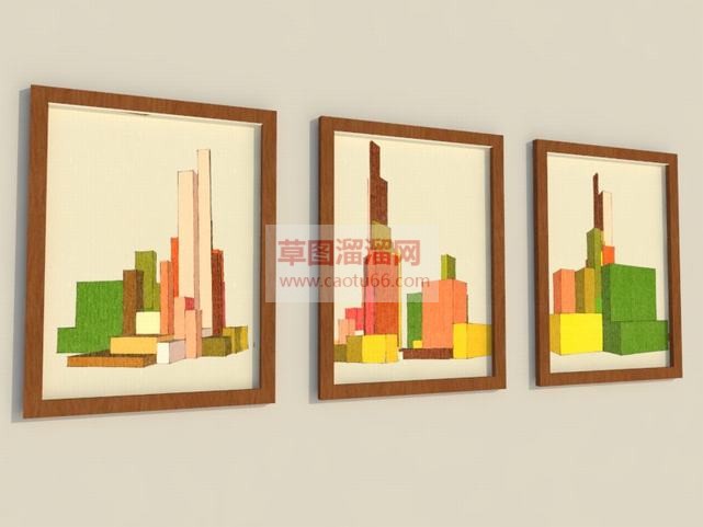 照片画照片墙SU模型