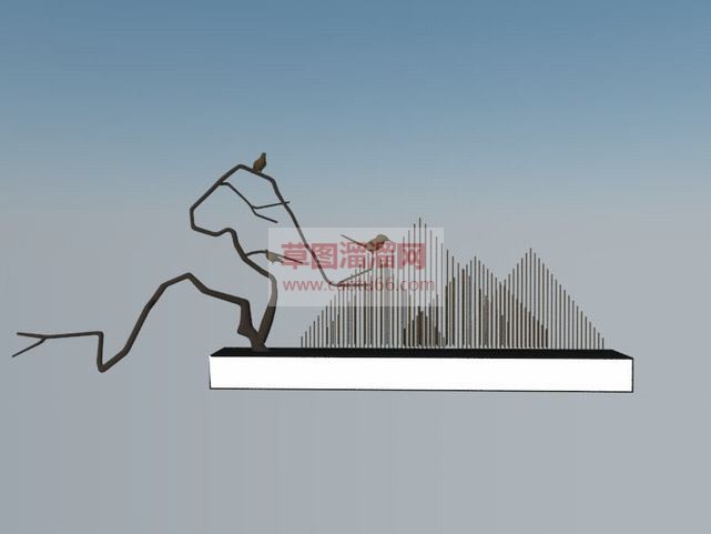 中式装饰山鸟SU模型