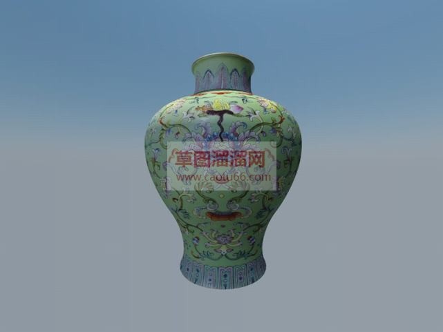 青花瓷瓶花瓶SU模型