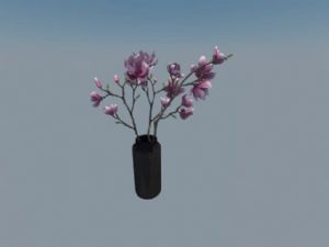 桃花插花花瓶SU模型
