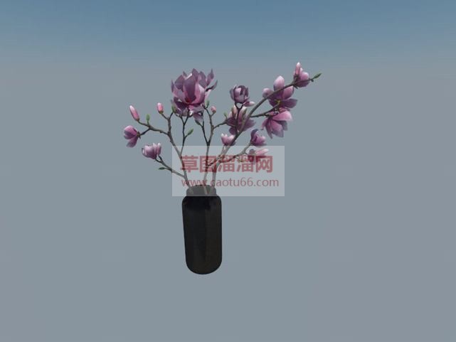 桃花插花花瓶SU模型