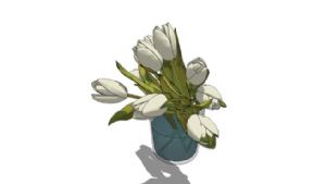 玻璃花瓶百合SU模型