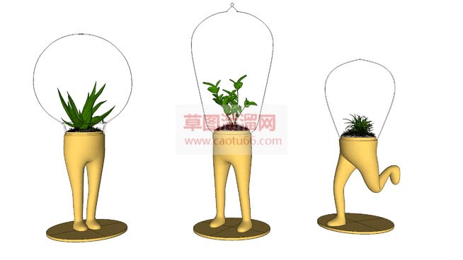 脚形花瓶工艺SU模型