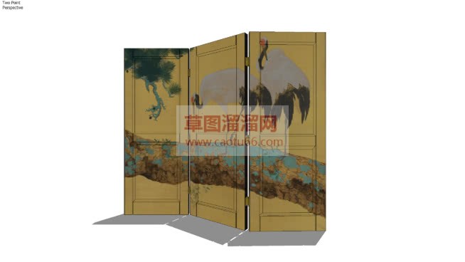 木质屏风隔断SU模型