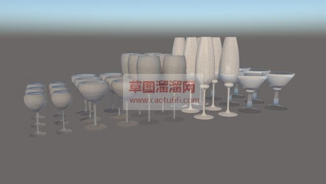 玻璃杯高脚杯SU模型