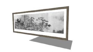 横幅挂画装裱SU模型