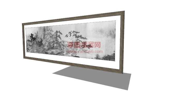 横幅挂画装裱SU模型