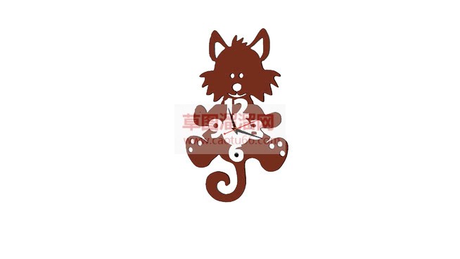 小猫咪挂钟装SU模型