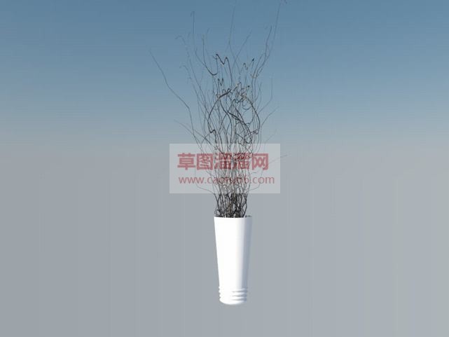 枯枝插花花瓶SU模型