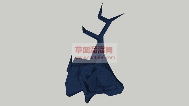小鹿抽象雕塑SU模型