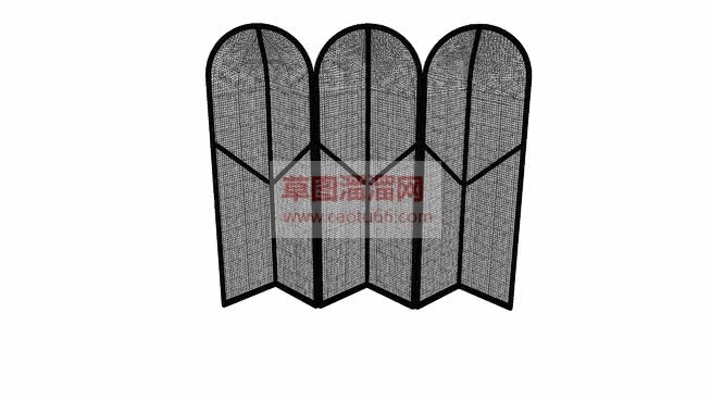 欧式屏风隔断SU模型