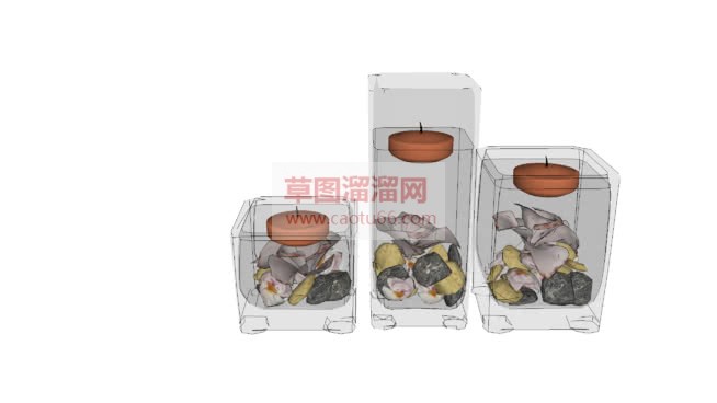 蜡烛玻璃装饰SU模型