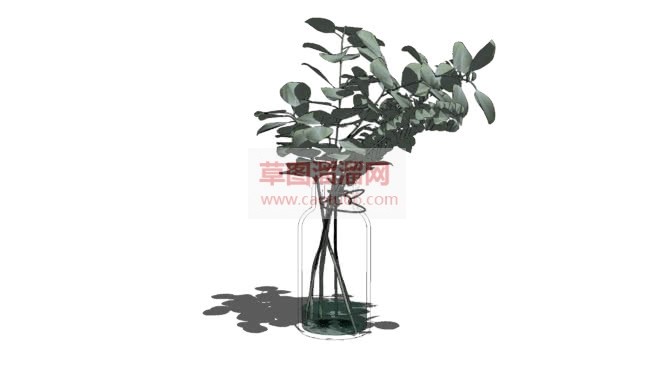 画装饰玻璃花SU模型