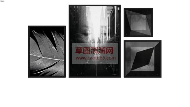 照片墙装饰画SU模型