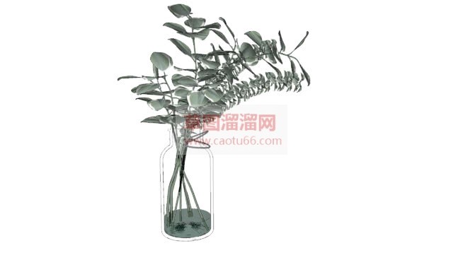 玻璃花瓶装饰SU模型
