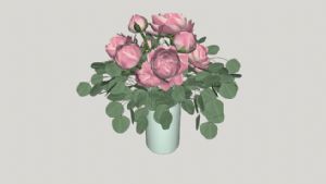 花瓶玫瑰花免SU模型