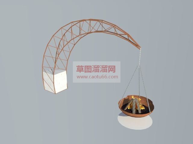 拱形火盆装饰SU模型