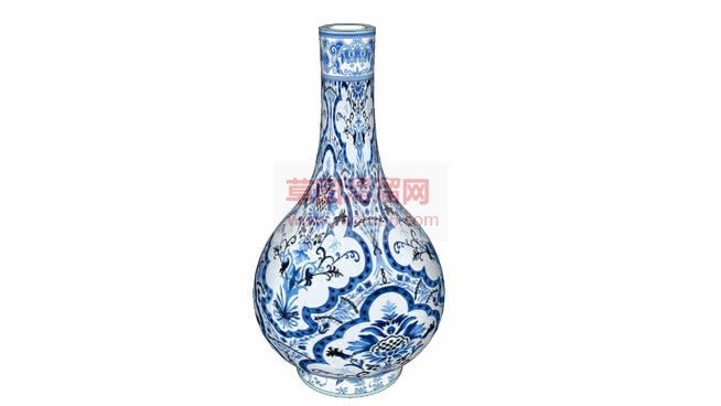 青花瓷花瓶网SU模型